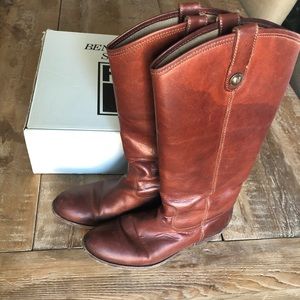 Frye Melissa button boots in cognac